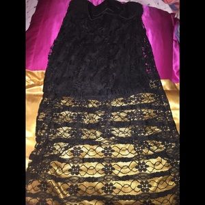 Black Lace Hi-Low Skirt